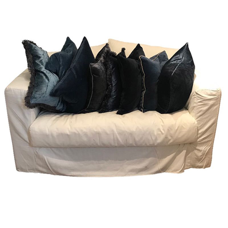 cushion cover shiny velvet royal blue
