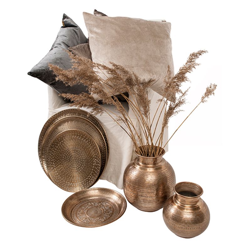 Table tray hammered gold