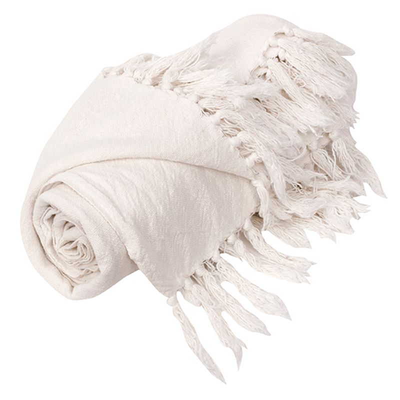 Throw/blankett Lin natural white