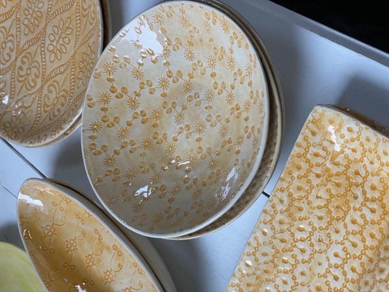 Trough Large Mixed Pattern Orange 