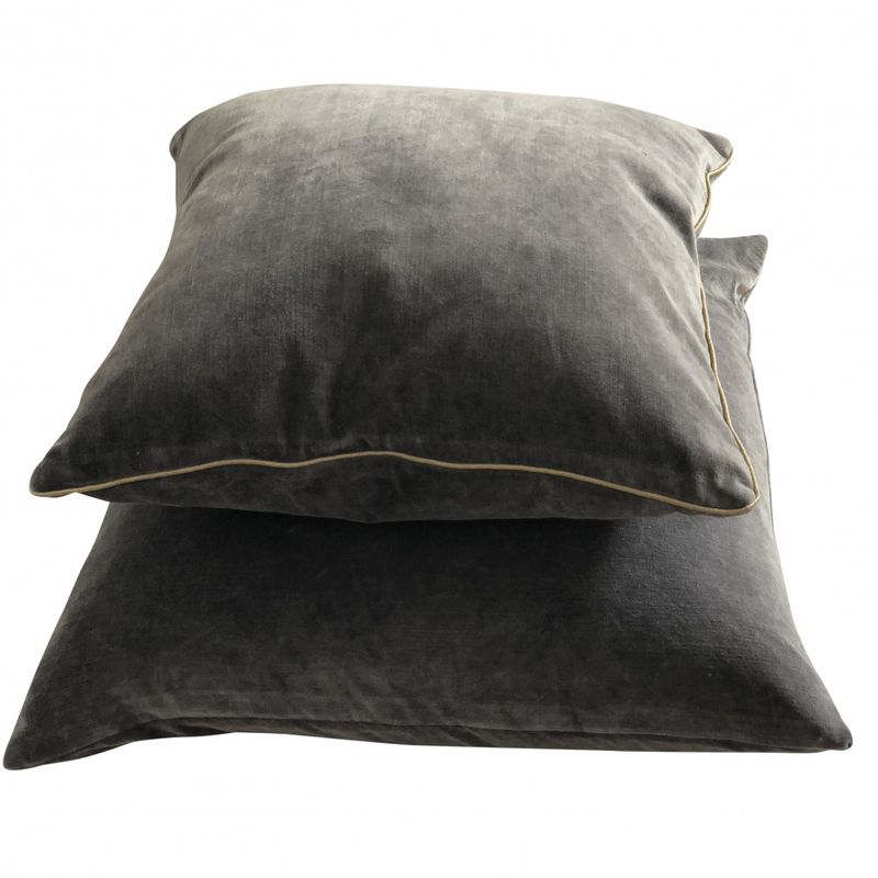 cushion cover matt velvet grey