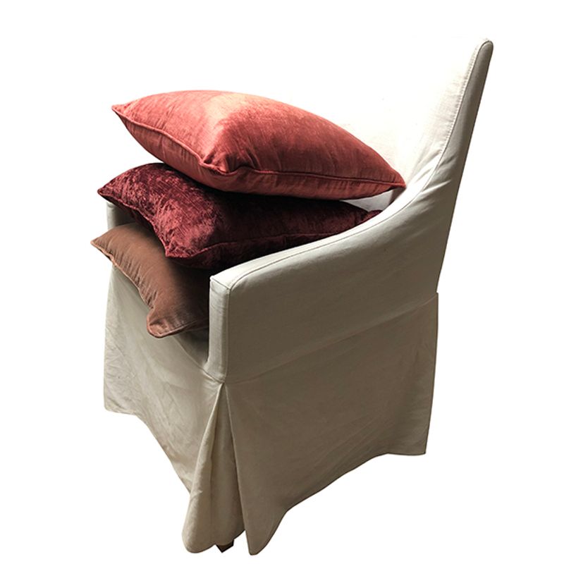 cushion cover Velvet slub Nude terracotta