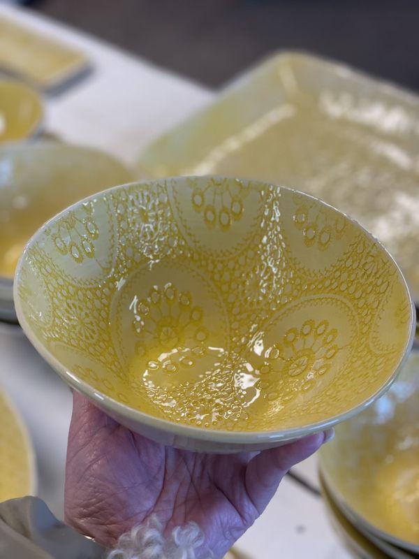 Soup Bowl Mixe Pattern Yellow 