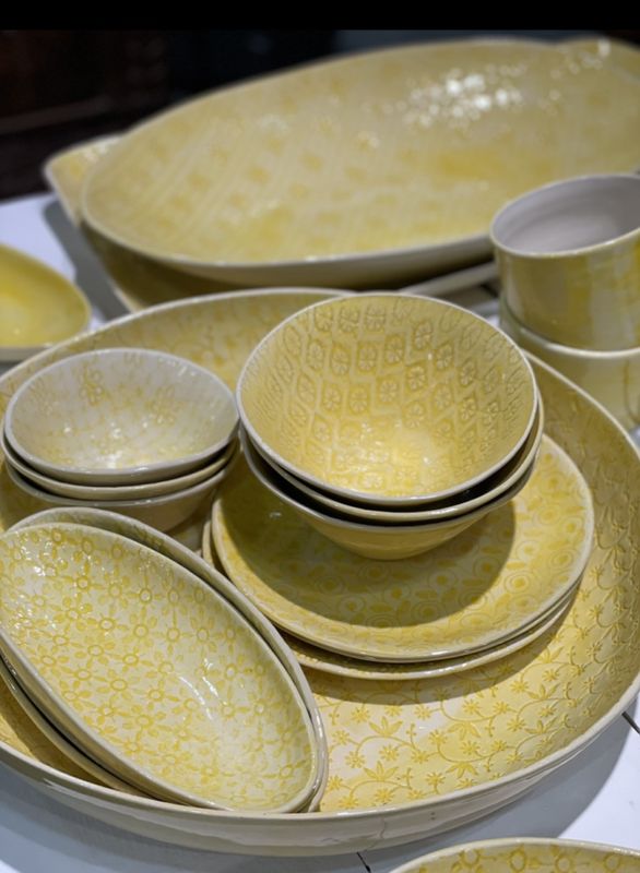 Utensil Long Skinny Mixed Pattern Yellow 