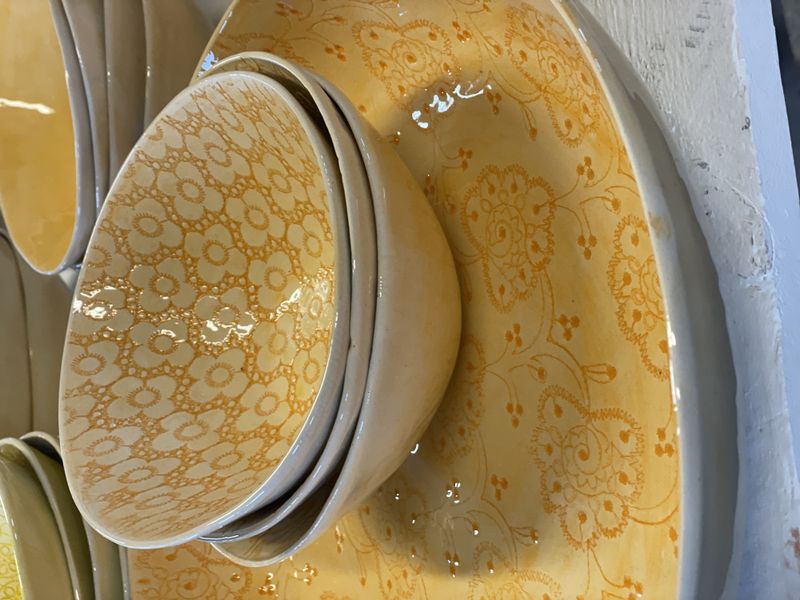 Trough Large Mixed Pattern Orange 